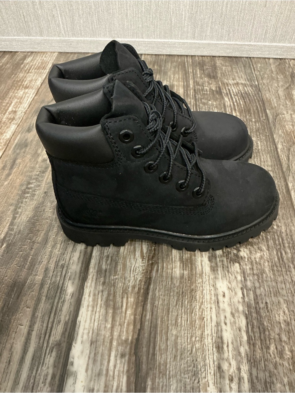 Black Lace-Up Lug Sole Boots - Picture 8 of 16